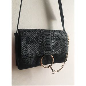 Faux Crocodile with Gold Ring Chain Purse